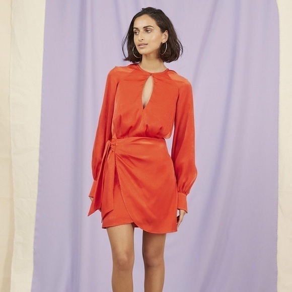 FINDERS Keepers Nightlife Satin Wrap Dress - Picture 2 of 13